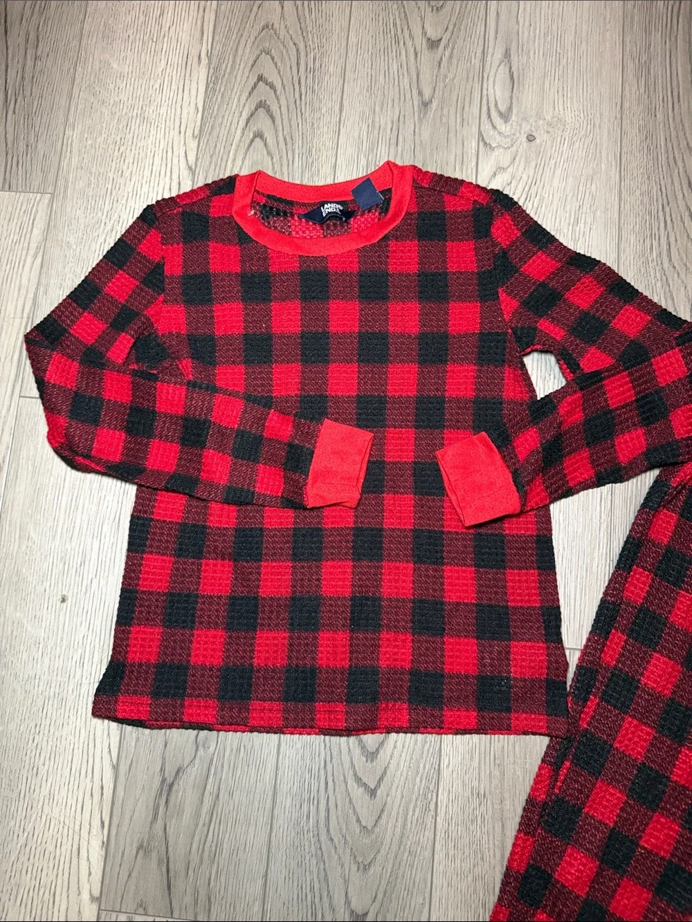Lands' End Kids Plaid Pajama Set Size 8